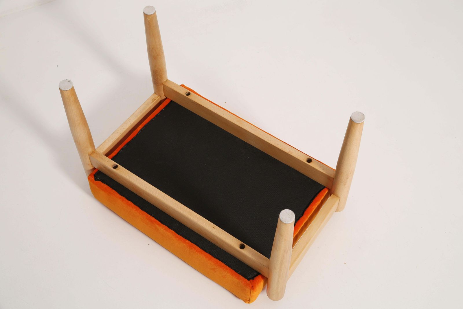 Paar Vintage Hocker In Oranje Fluweel, Edmund Homa, Ca. Jaren 1960 photo buy