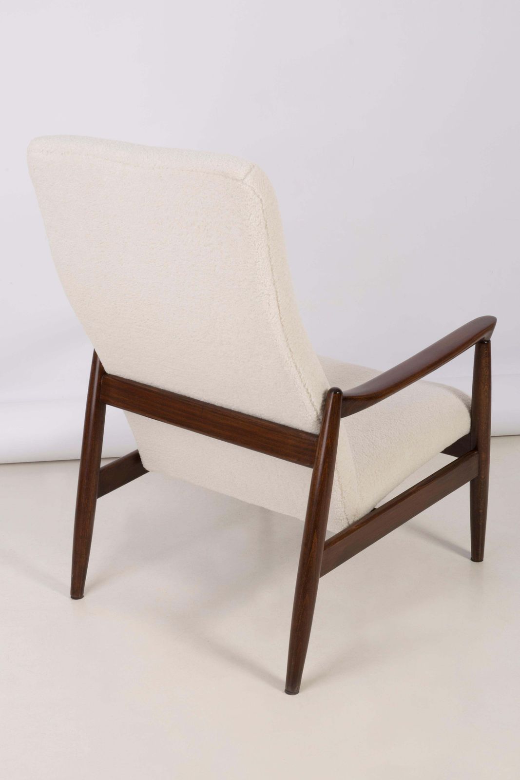 Light Crème Boucle Armchair, Gfm 64 High, Edmund Homa, 1960s photo 1702.0