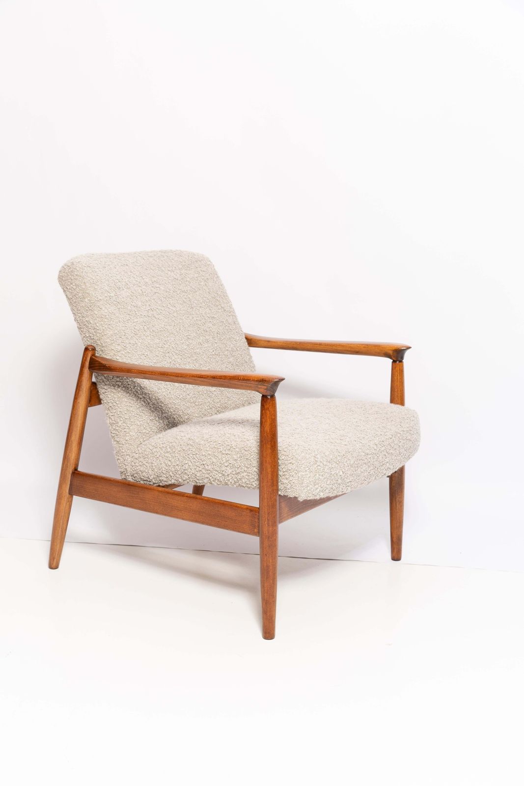 Midcentury Gray Alpaca Wool Armchair, Edmund Homa, Poland, 1960s photo 1871.0