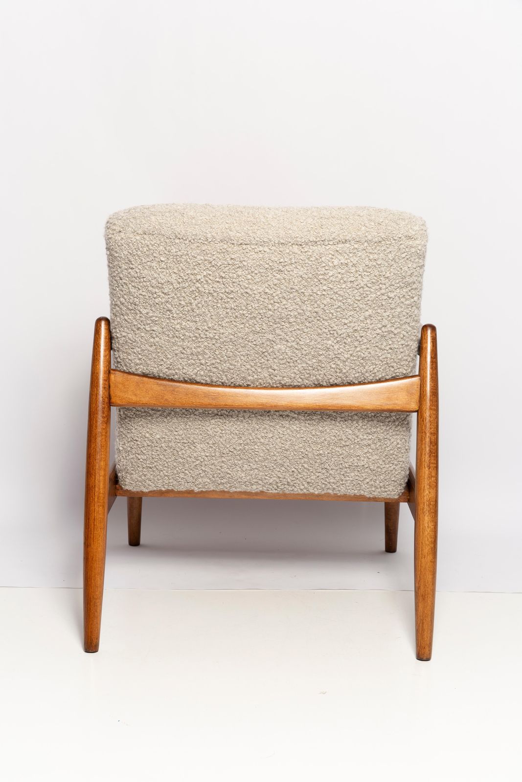 photo for sale Midcentury Gray Alpaca Wool Armchair, Edmund Homa, Poland, 1960s