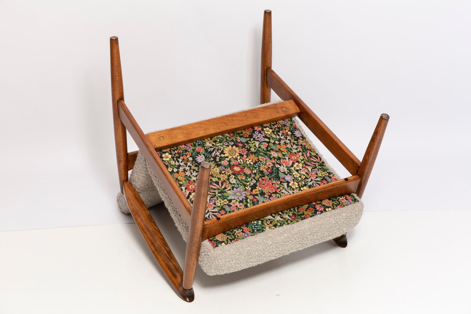Furniture Midcentury Gray Alpaca Wool Armchair, Edmund Homa, Poland, 1960s photo
