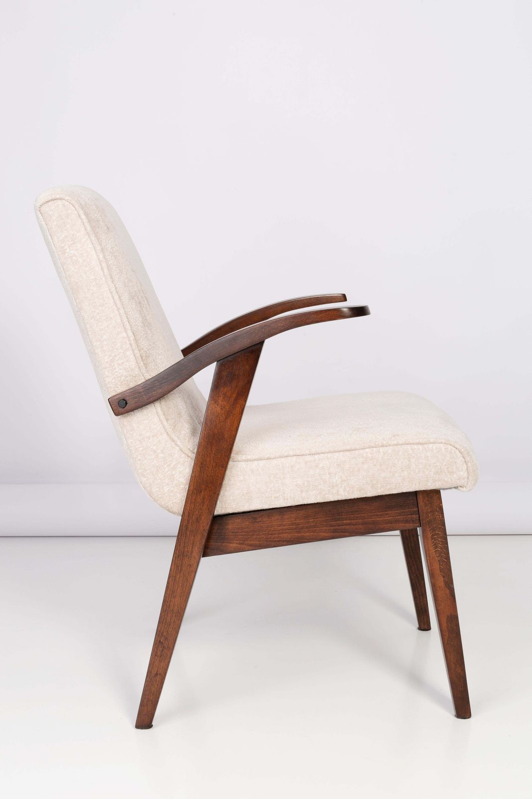 Set Of Two 20th Century Light Cream Armchairs By Mieczyslaw Puchala, 1960s photo for sale