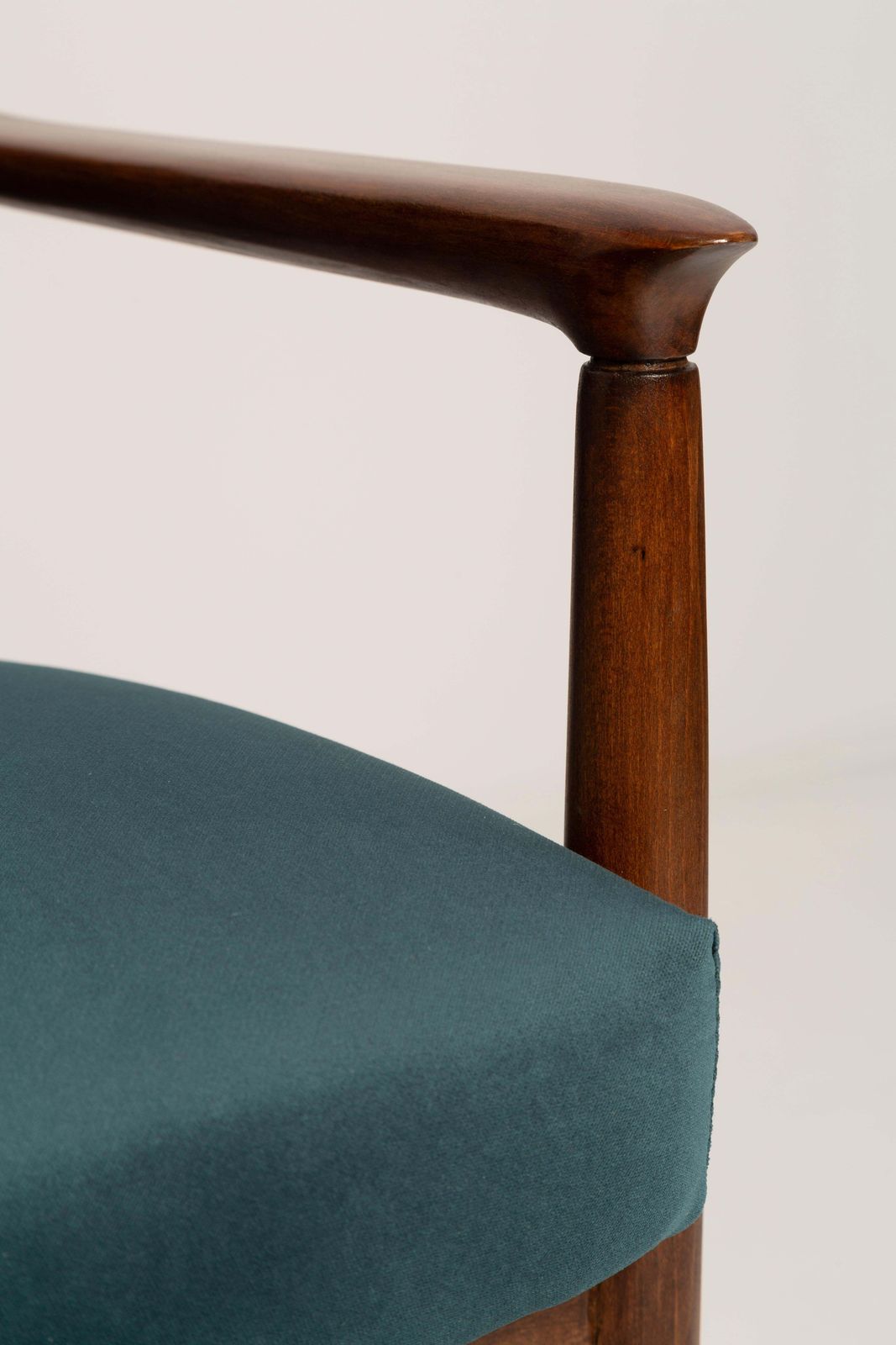 Set Van Vintage Fauteuil En Bijbehorende Hocker In Petrolblauw, Edmund Homa, Ca. Jaren 1960 photo vintage