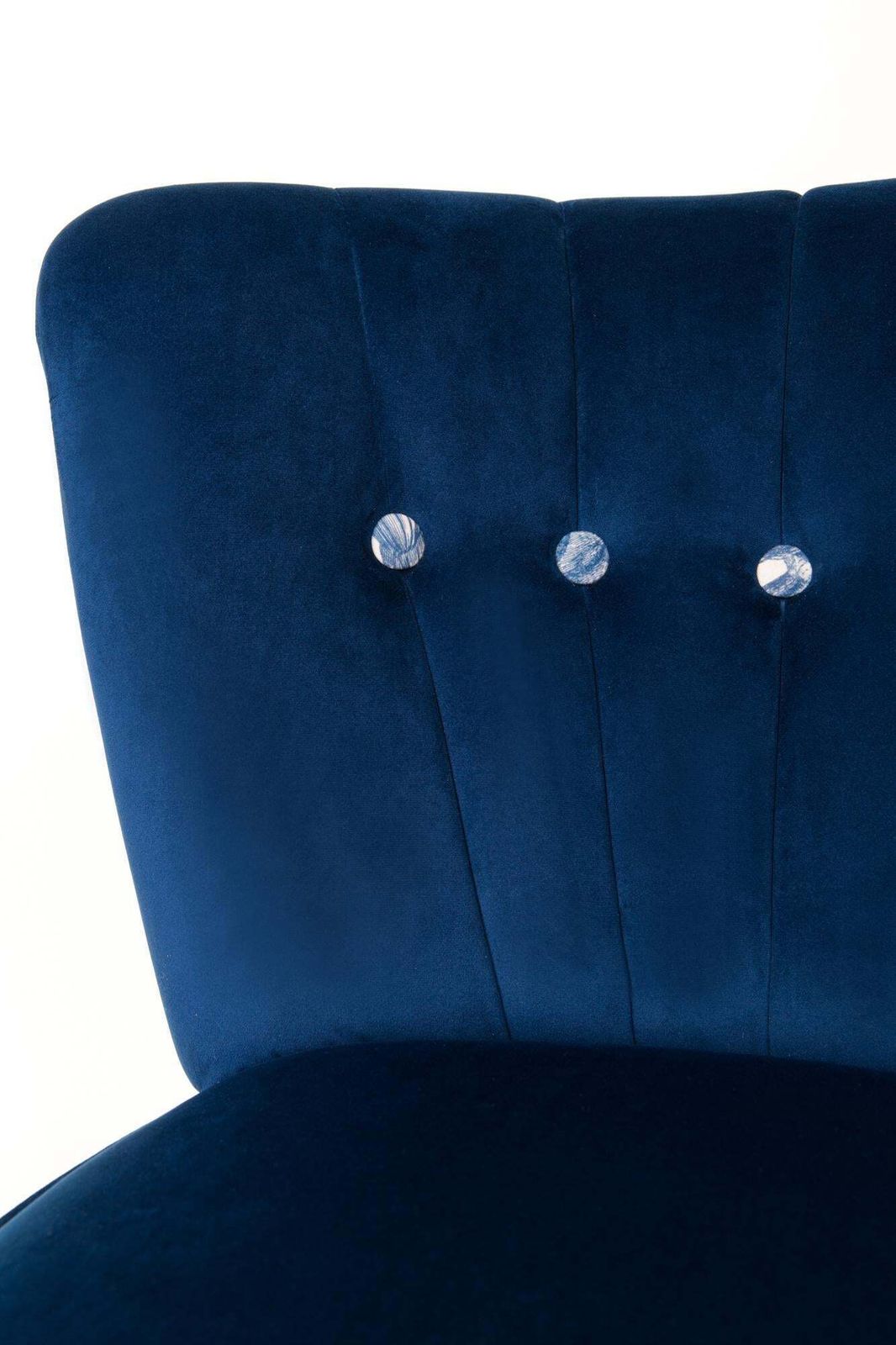 photo for sale Midcentury Navy Blue Velvet Armchair, Animal Pattern, Germany, 1960s