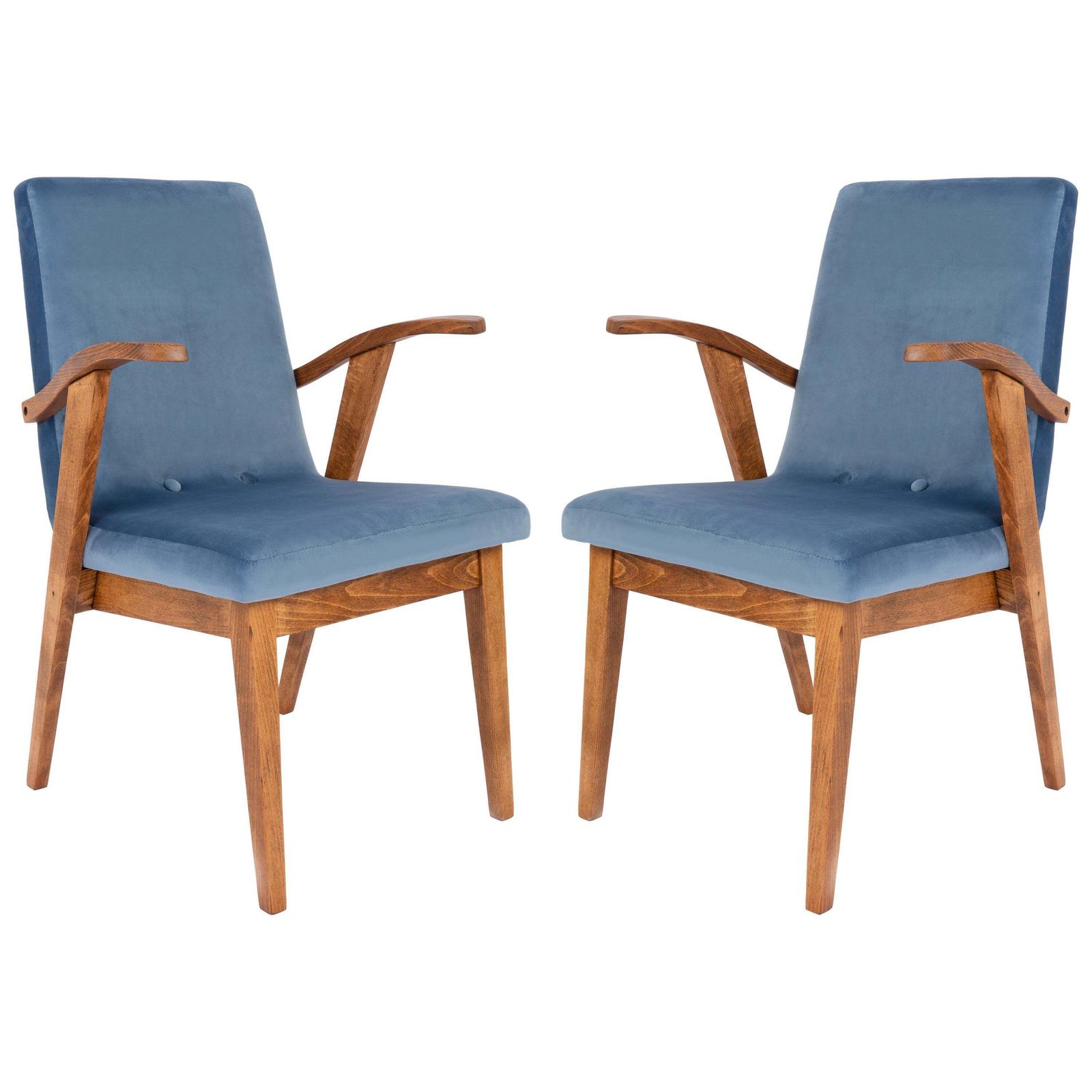 Pair Of 20th Century Vintage Blue Chairs By Mieczyslaw Puchala, 1960s