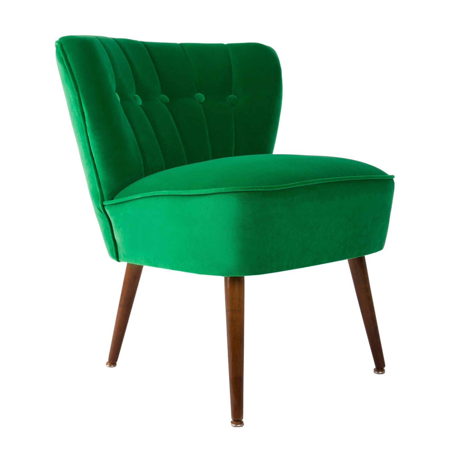 Duitse Mid Century Groene Velours Club Fauteuil, Duitsland, Jaren 1960