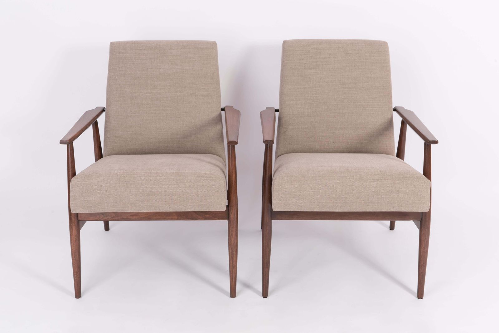 Set Of Two 20th Century Beige Dante Armchairs, H. Lis, 1960s photo Furniture