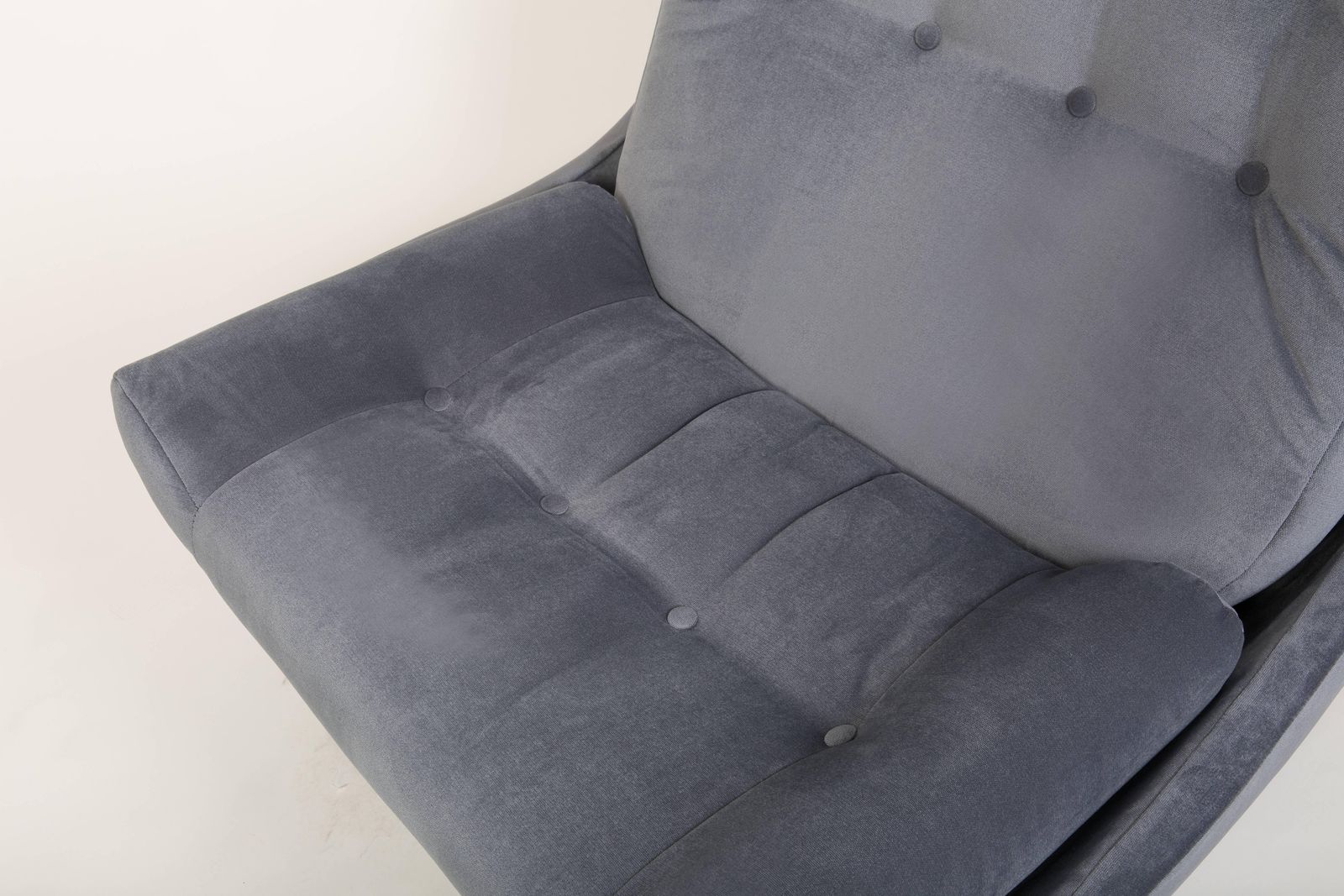 Vintage Grijze Fluwelen Atlantis Fauteuil, Ca. Jaren 1960, 20e Eeuw photo vintage