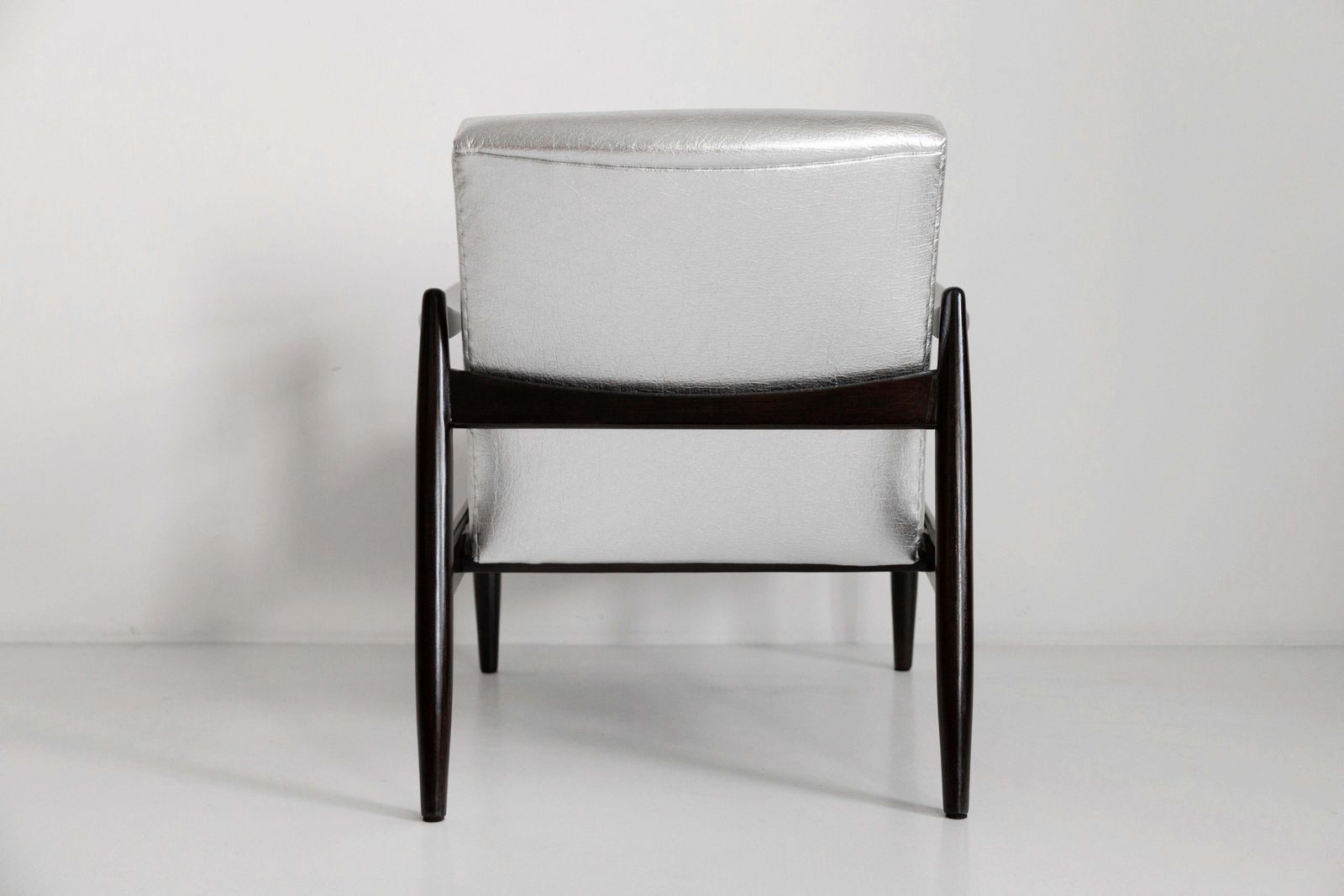 Furniture Two Mid Century Metalic Pineapple Leather Gfm 64 Armchairs, Homa, Europe, 1960s photo