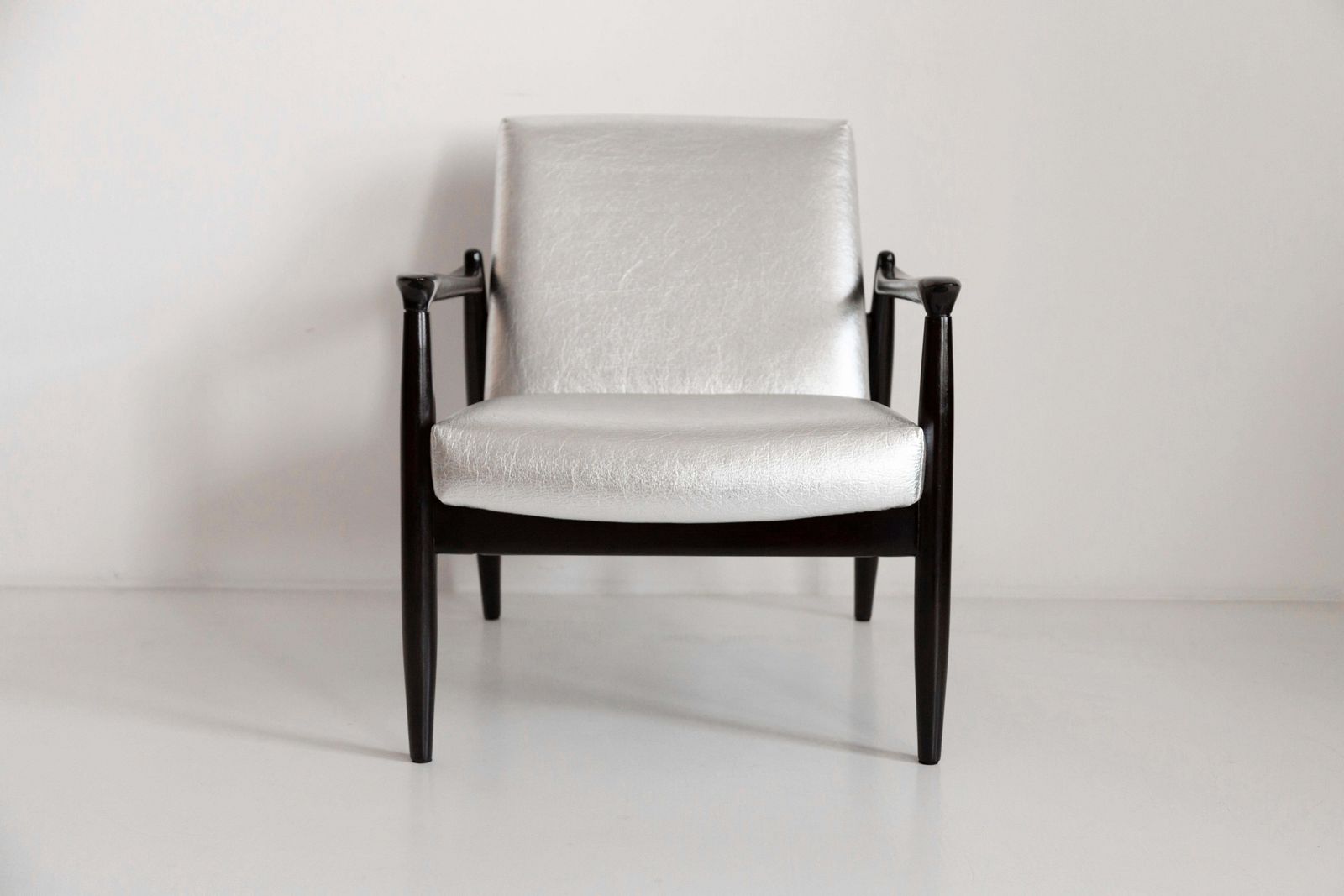 photo buy Two Mid Century Metalic Pineapple Leather Gfm 64 Armchairs, Homa, Europe, 1960s
