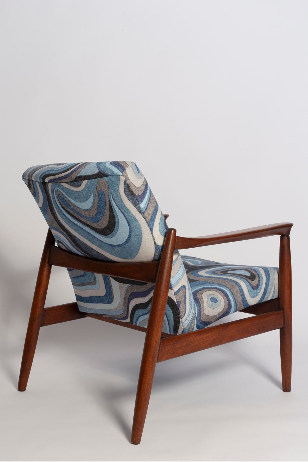 Set Van Twee Blauwe Linnen Mid Century Gfm 64 Fauteuils, Edmund Homa, Europa, Jaren 1960 photo vinterior