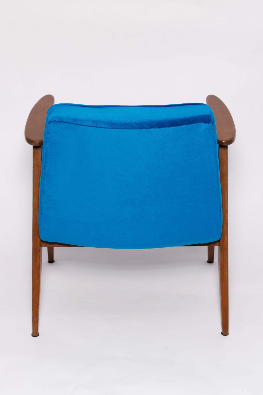 photo furniture Pair Of Mid Century 366 Armchairs In Blue Velvet, Jozef Chierowski, Europe 1960