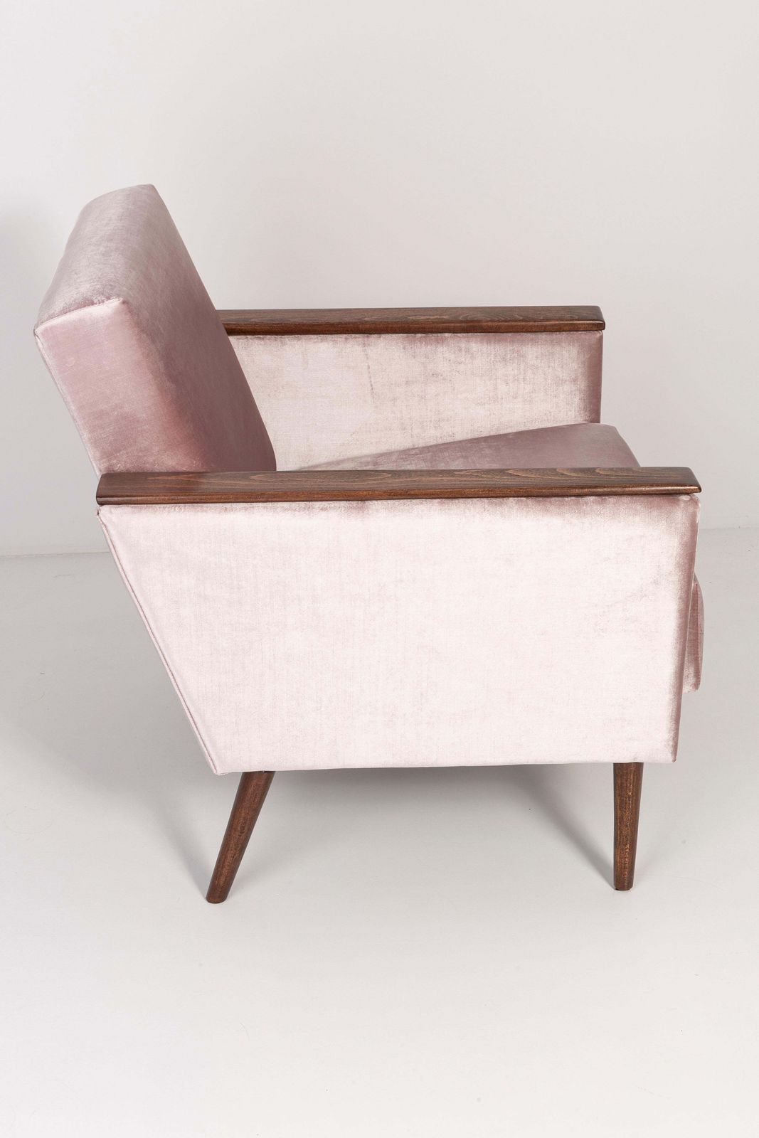 Pair Of Midcentury Light Pink Club Armchairs, 1960s, Ddr, Germany photo vintage