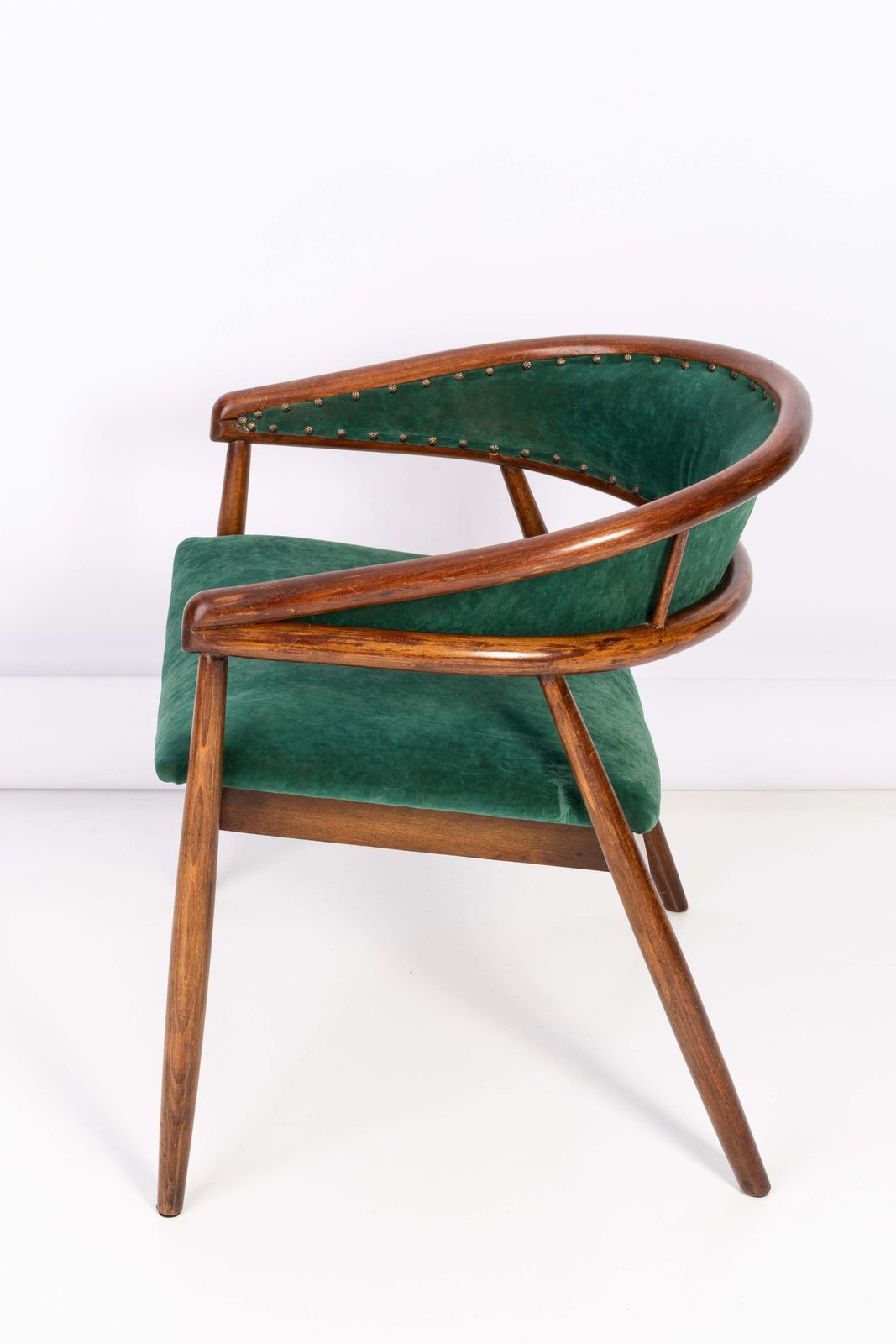 Furniture Set Of Two James Mont Bent Beech Armchairs, Dark Green, B 3300 Type, 1960s photo