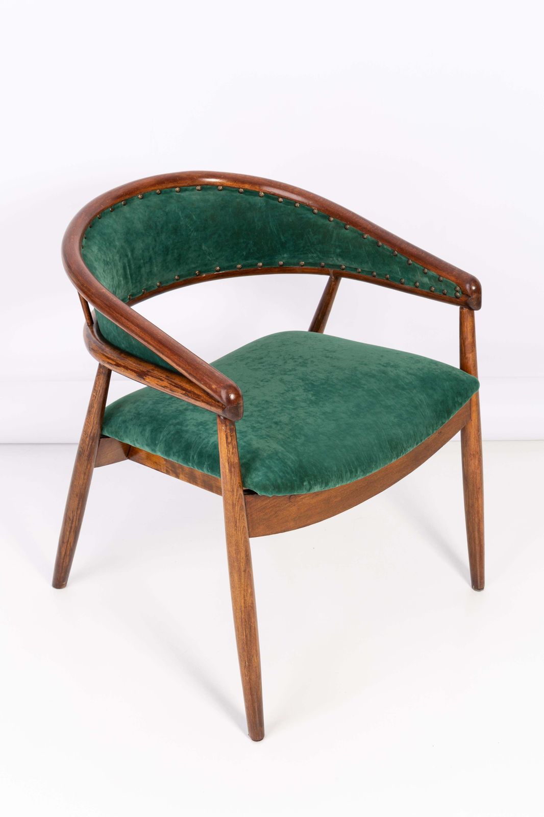 Set Of Two Vintage James Mont Bent Beech Armchairs, Dark Green, Europe, 1960s photo furniture