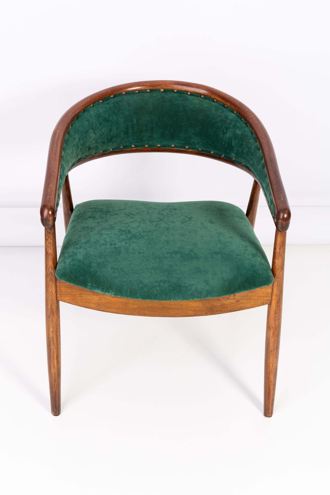 Set Of Two Vintage James Mont Bent Beech Armchairs, Dark Green, Europe, 1960s photo vinterior