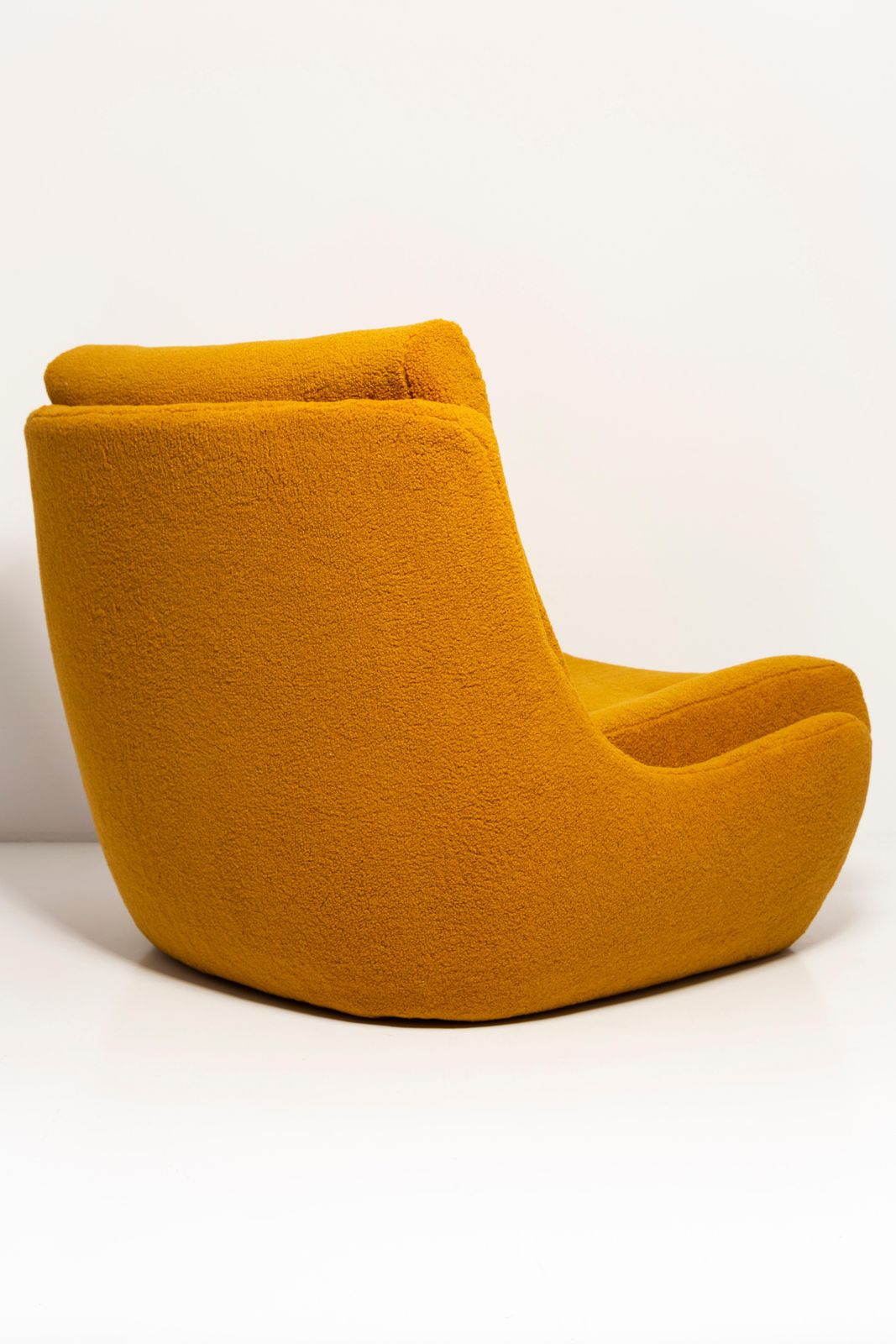 20th Century Vintage Ochre Yellow Boucle Atlantis Big Armchair, 1960s photo vintage