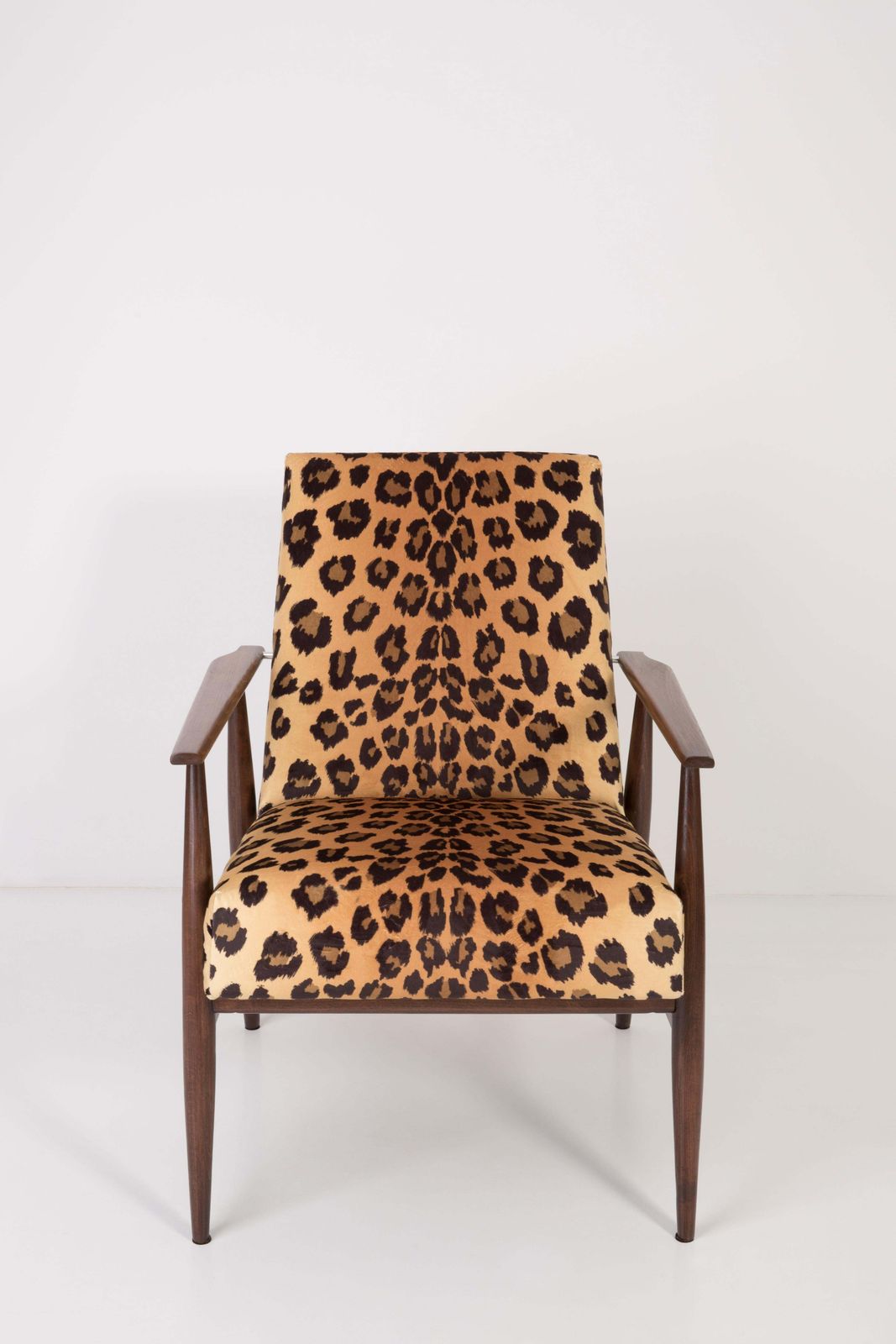 Set Of Two Midcentury Leopard Print Velvet Dante Armchairs, H. Lis, 1960s photo vintage