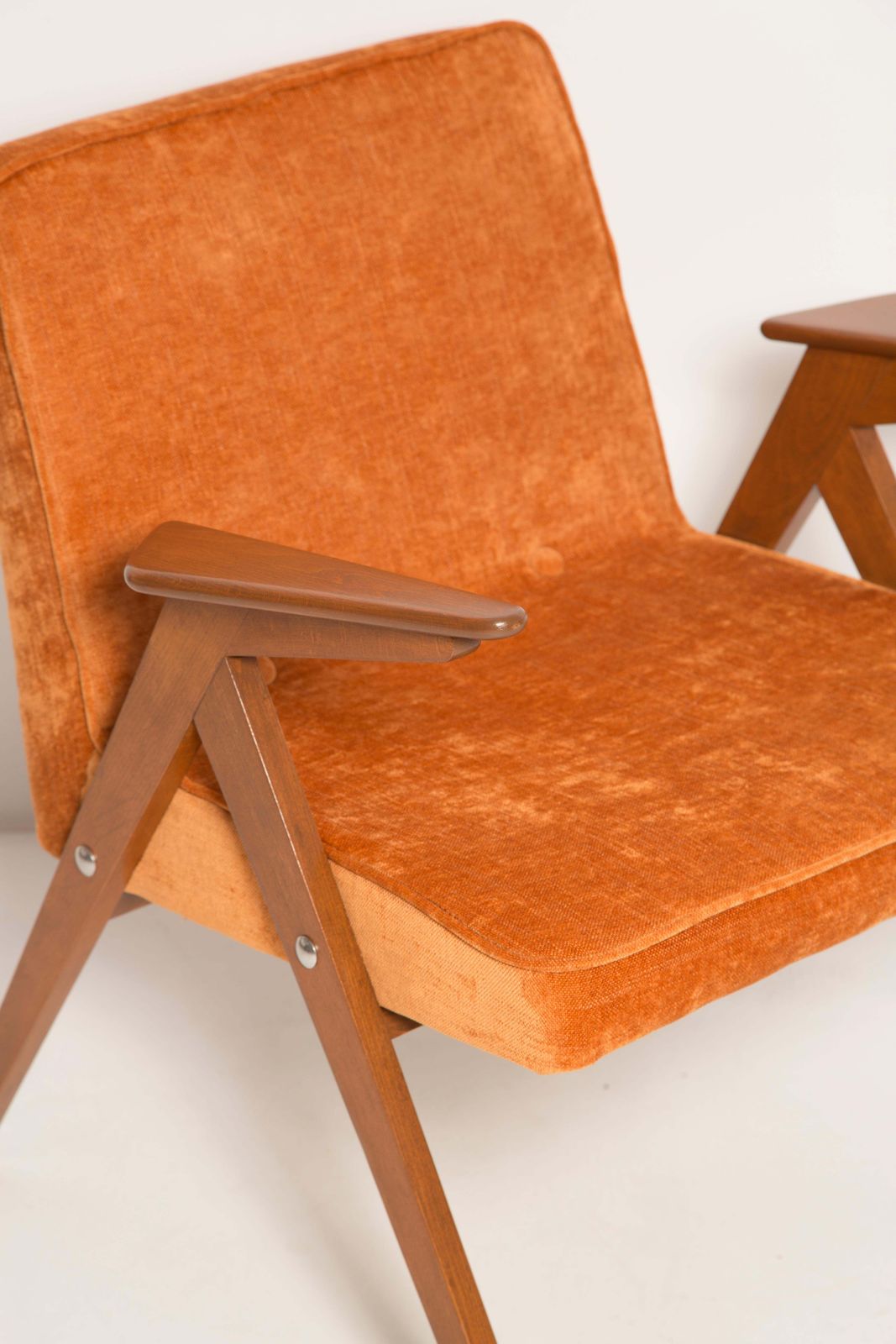photo furniture Set Of Two Midcentury Orange Bunny Armchairs By Jozef Chierowski, Poland, 1960s