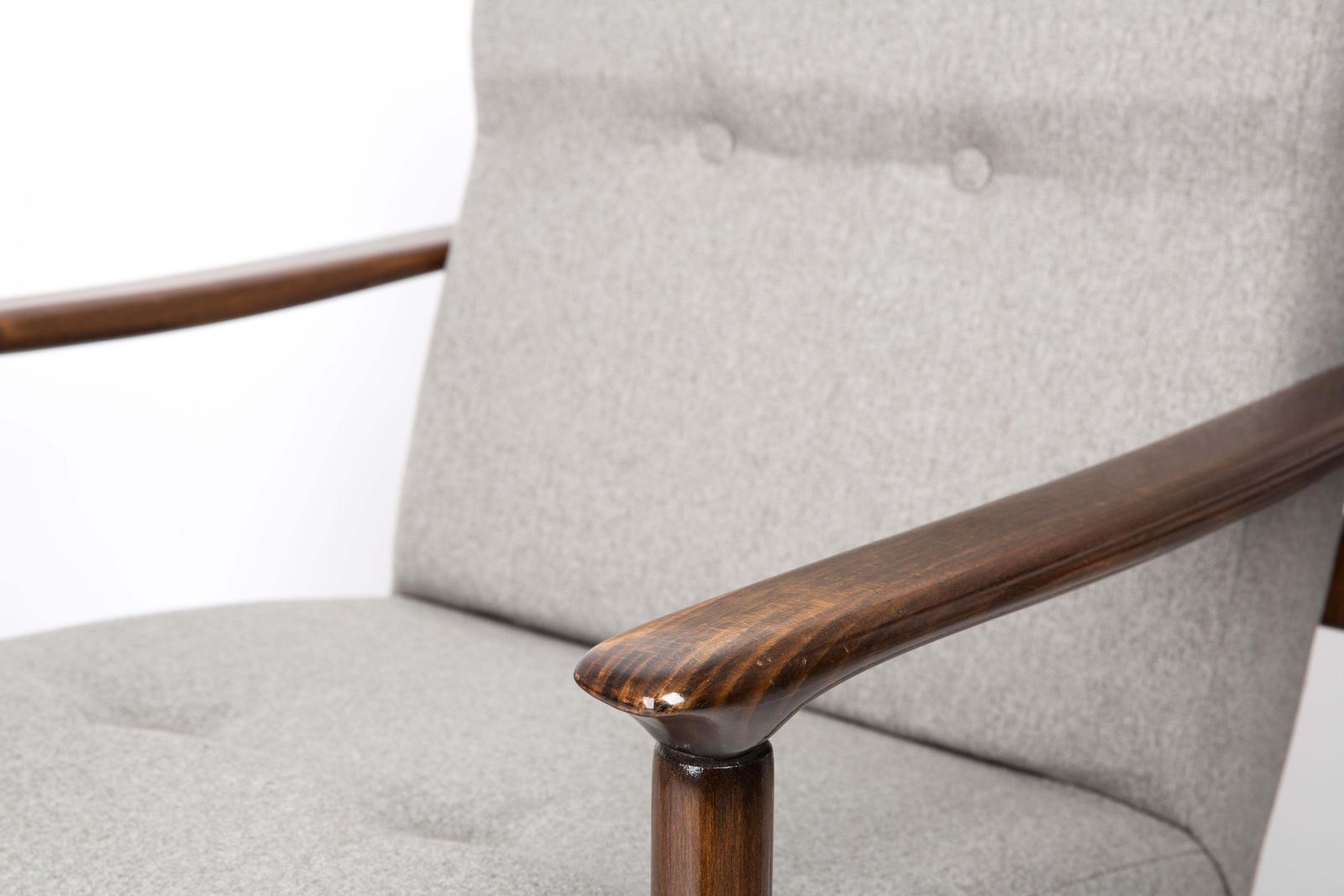 Set Of Two Mid Century Beige Wool Armchairs, By Edmund Homa, Europe, 1960s photo 2721.0