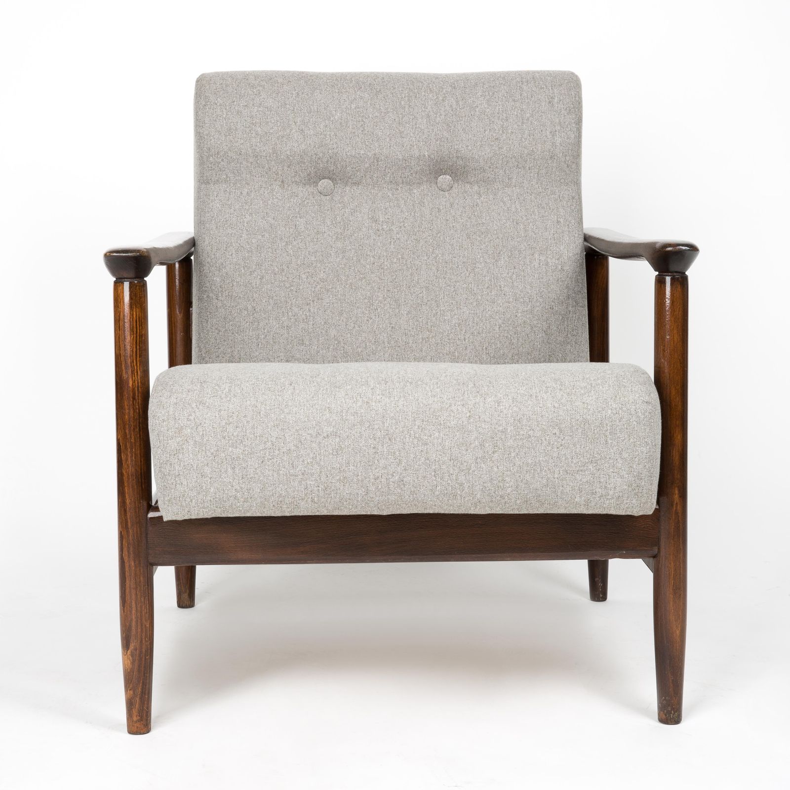 photo furniture Set Of Two Mid Century Beige Wool Armchairs, By Edmund Homa, Europe, 1960s