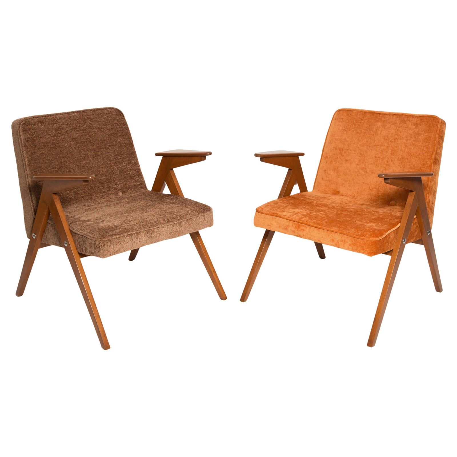 Set Of Two Midcentury Bunny Armchairs By Jozef Chierowski, Poland, 1960s