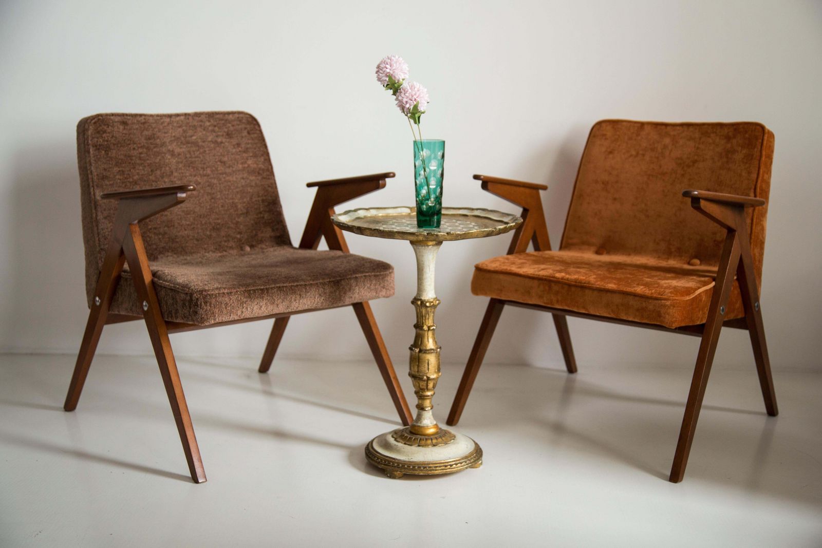 Set Of Two Midcentury Bunny Armchairs By Jozef Chierowski, Poland, 1960s photo Furniture