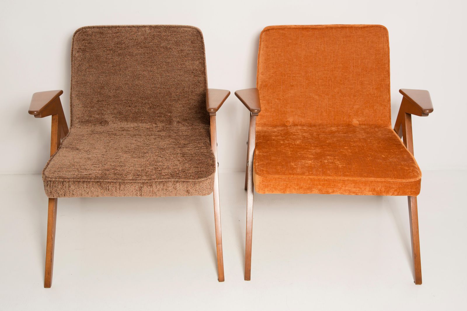 Set Of Two Midcentury Bunny Armchairs By Jozef Chierowski, Poland, 1960s photo vintage