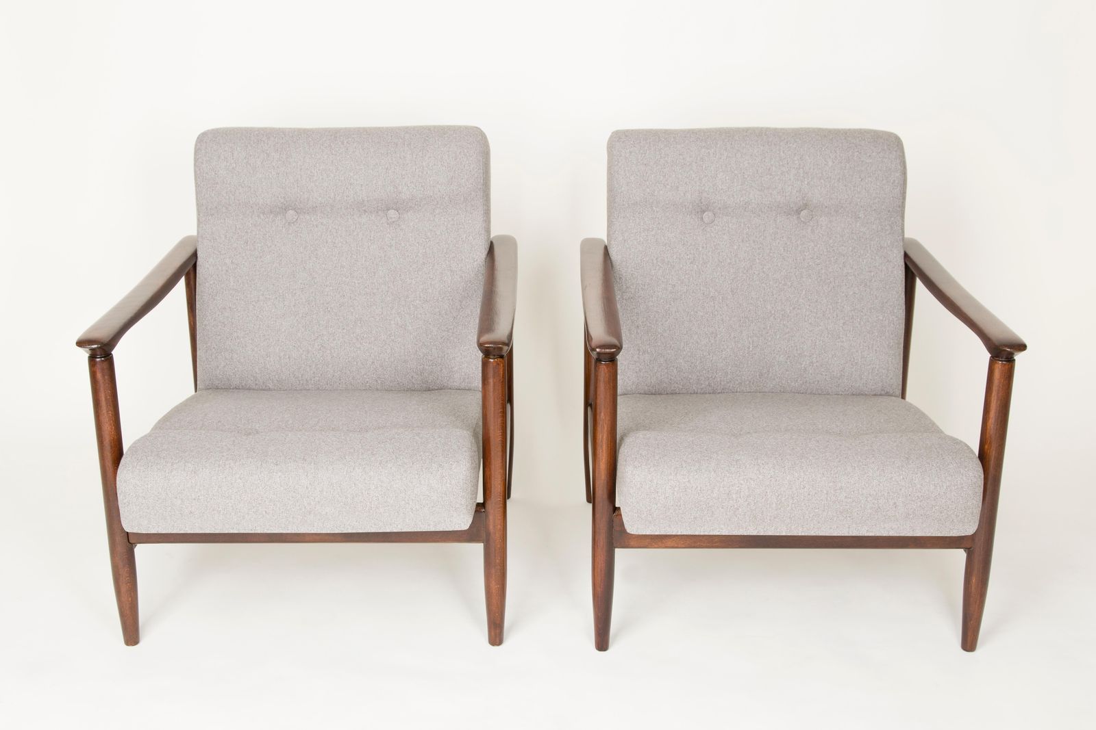 Pair Of Beige Armchairs, Edmund Homa, Gfm 142, 1960s, Poland photo furniture
