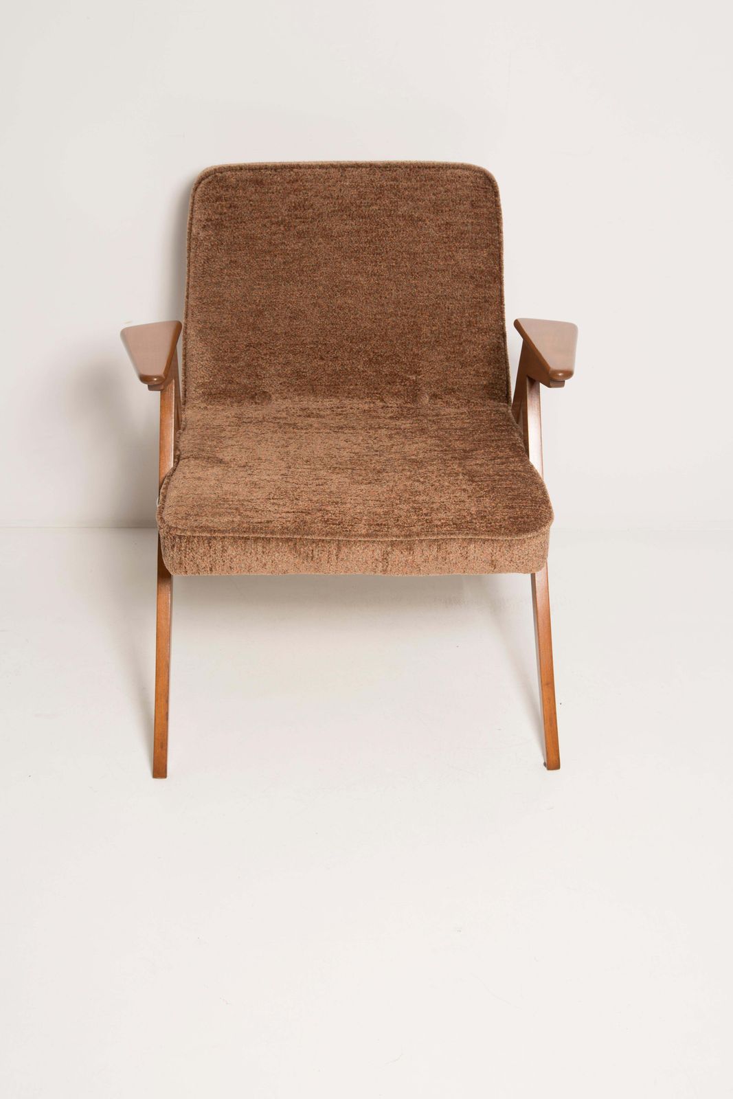 photo furniture Set Of Two Midcentury Brown Bunny Armchairs, By Jozef Chierowski, Poland, 1960s