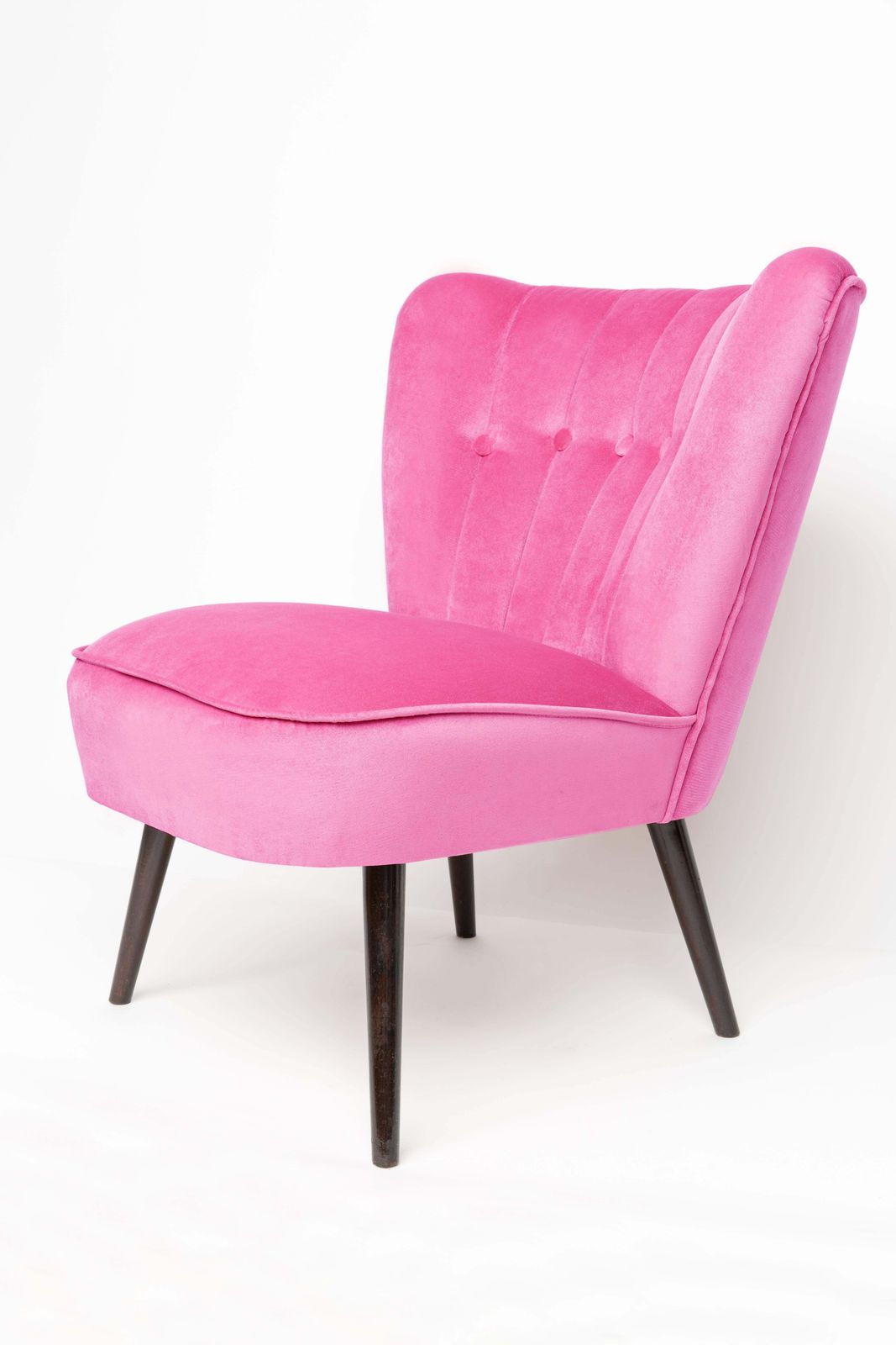 Paar Duitse Mid Century Clubfauteuils Met Roze Velours Bekleding, Jaren 1960 photo for sale