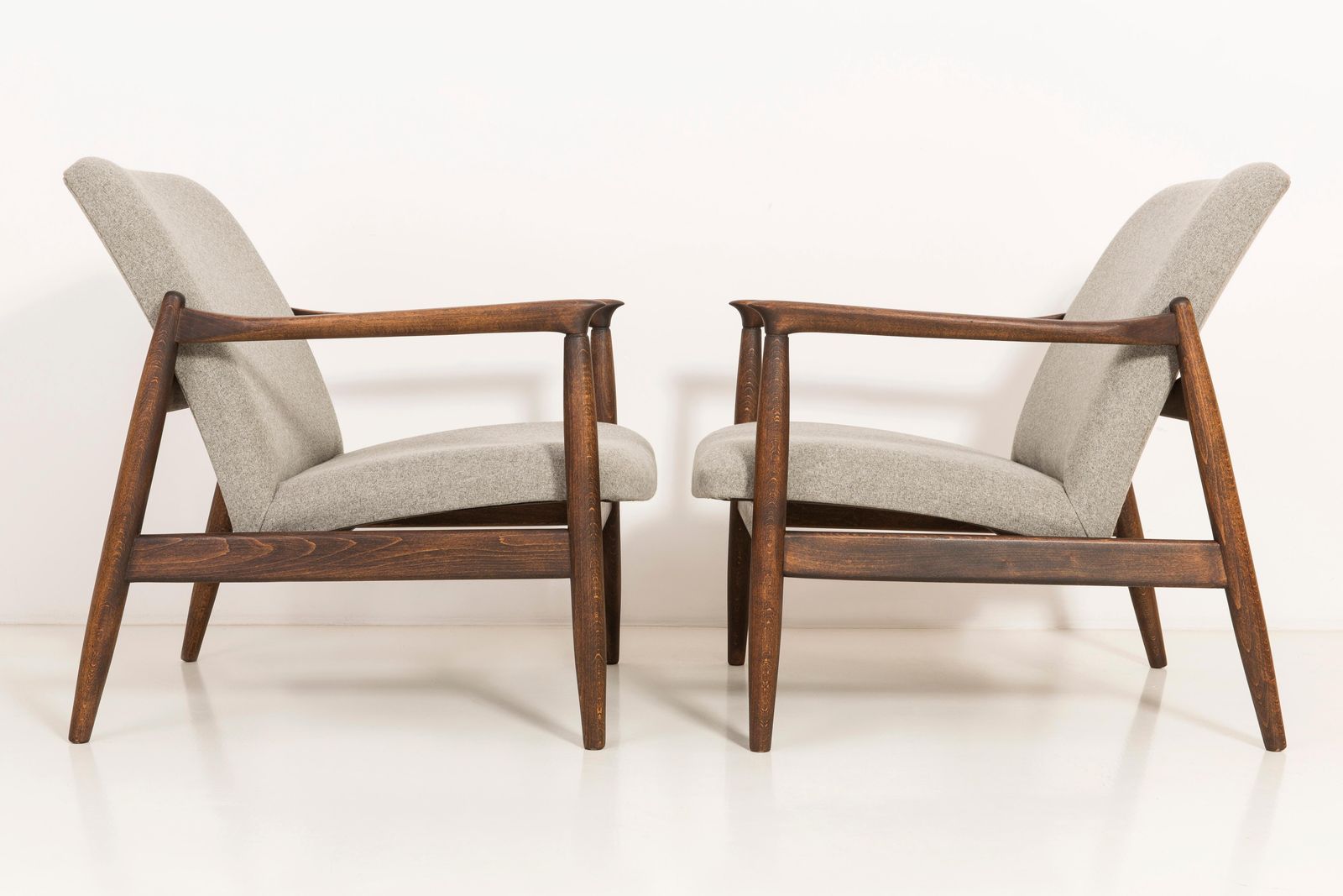 Pair Of Beige Armchairs, Edmund Homa, 1960s photo vintage