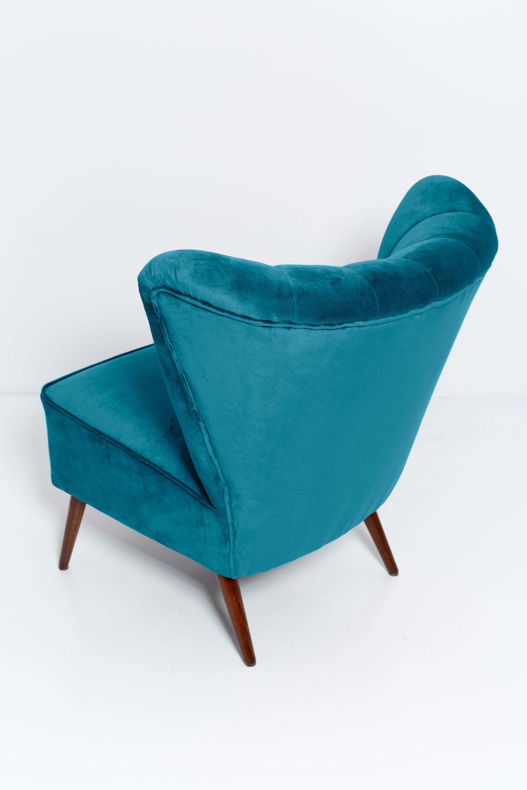 Meubels Set Van Twee Mid Century Petrolblauwe Fluwelen Club Fauteuils, Europa, Jaren 1960 photo