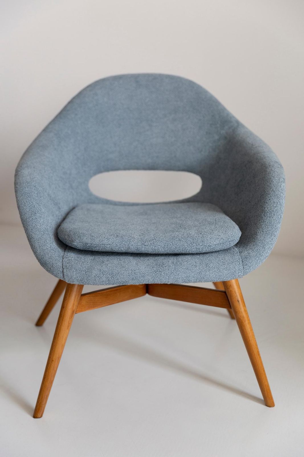 Set Of Two Mid Century Light Blue Shell Chairs, By Navratil, Czechoslovakia 1960 photo furniture