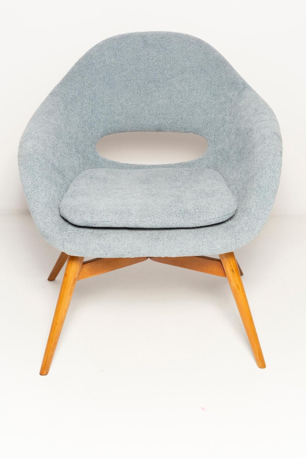 Set Of Two Mid Century Light Blue Shell Chairs, By Navratil, Czechoslovakia 1960 photo buy