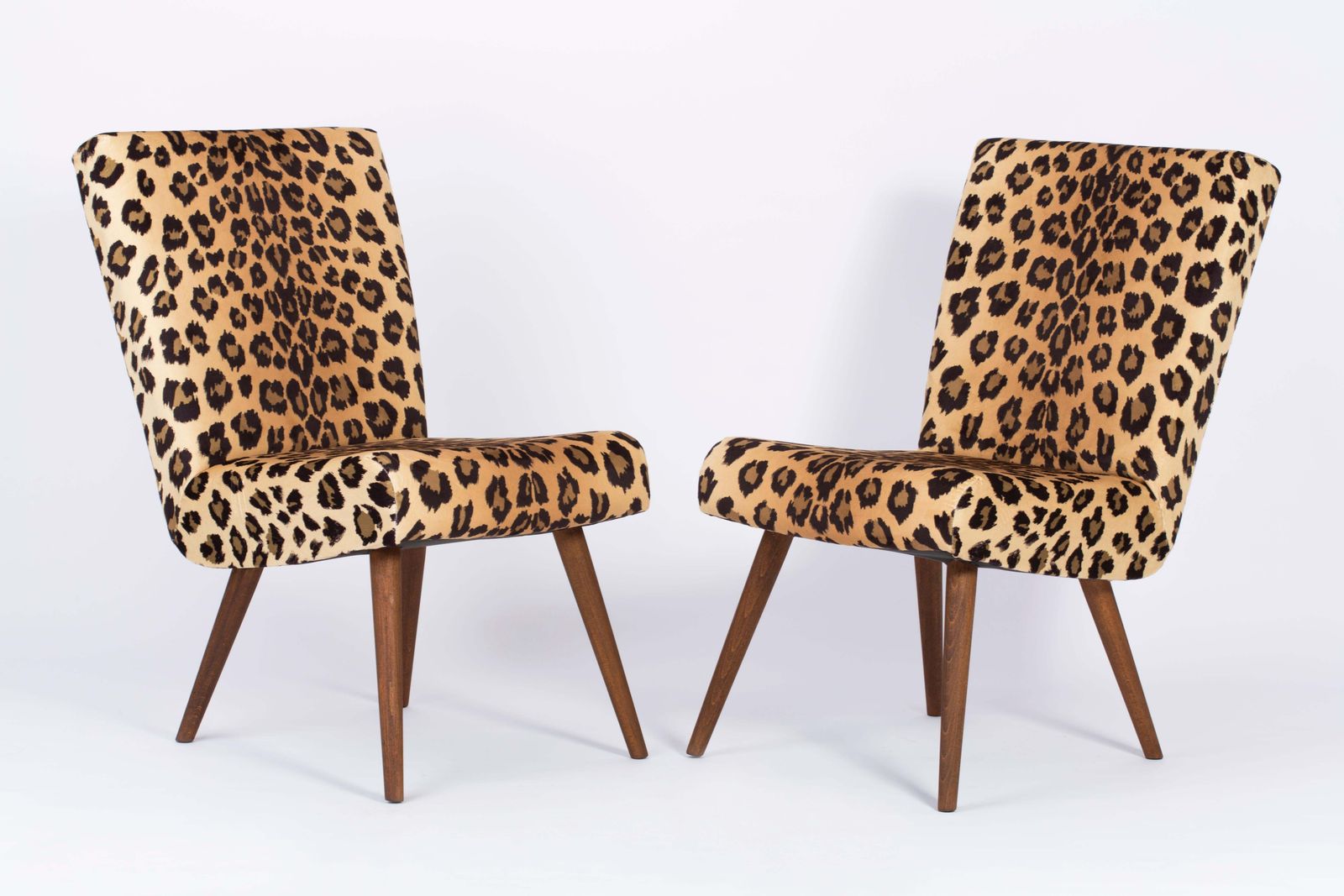 Set Of Two Mid Century Modern Leopard Print Chairs, 1960s, Germany photo furniture