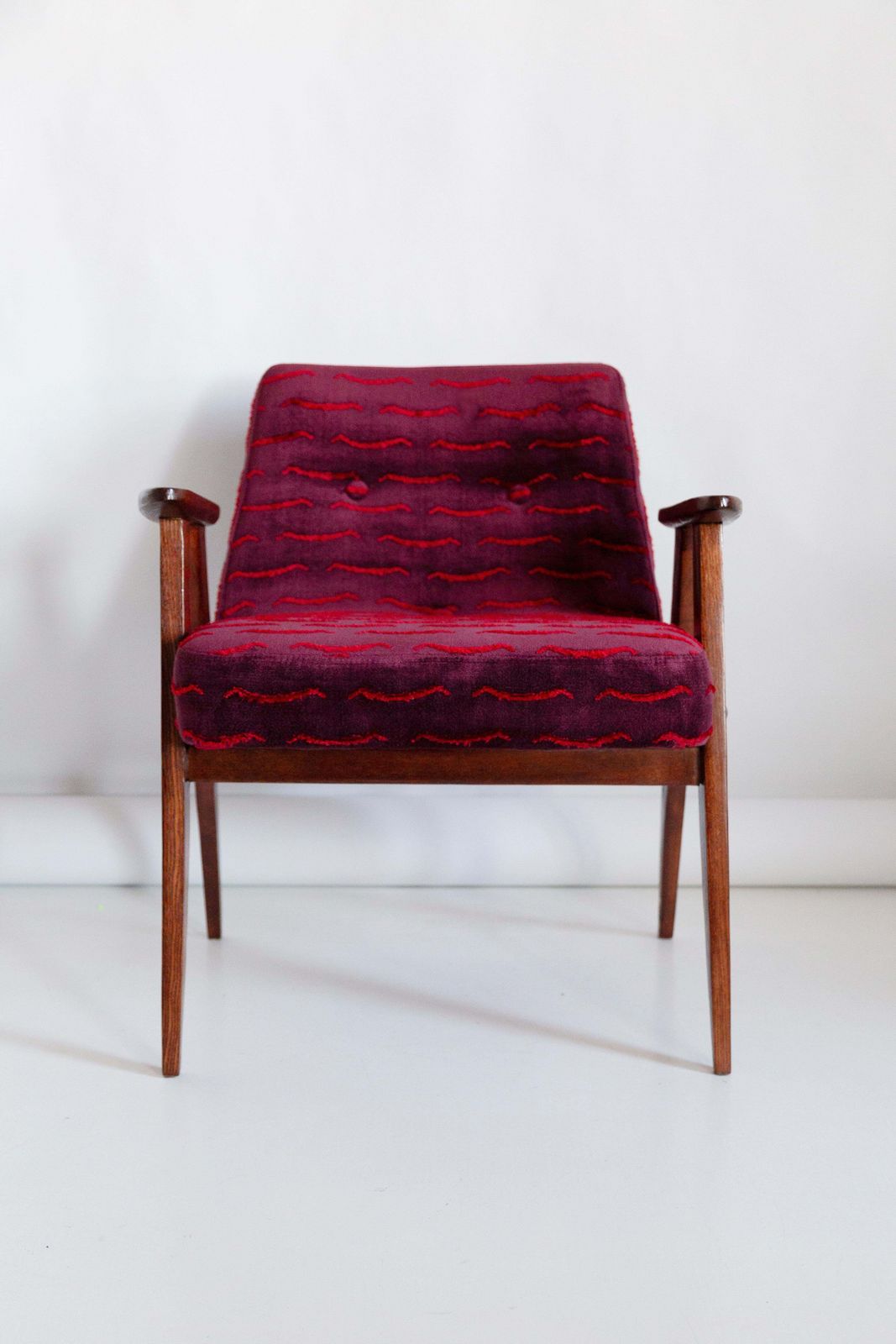 Paar Mid Century 366 Fauteuils, Donker Fluweel, J. Chierowski, Europa, Jaren 1960 photo buy