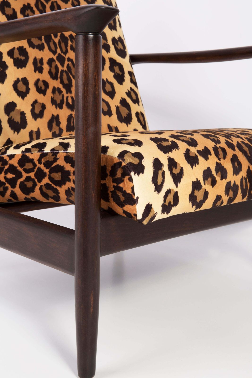 Furniture Two Leopard Velvet Armchairs, Hollywood Regency, Edmund Homa, 1960s, Poland photo
