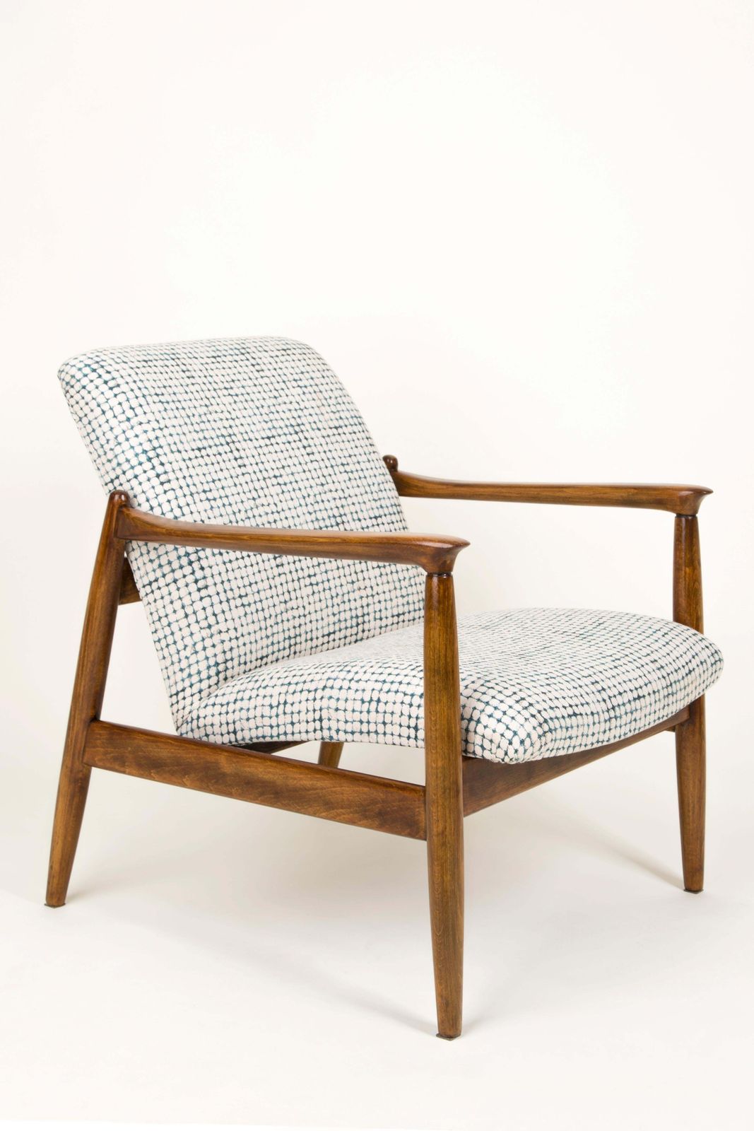 Set Of White And Aqua Vintage Armchairs And Stools, Edmund Homa, 1960s photo 2976.0