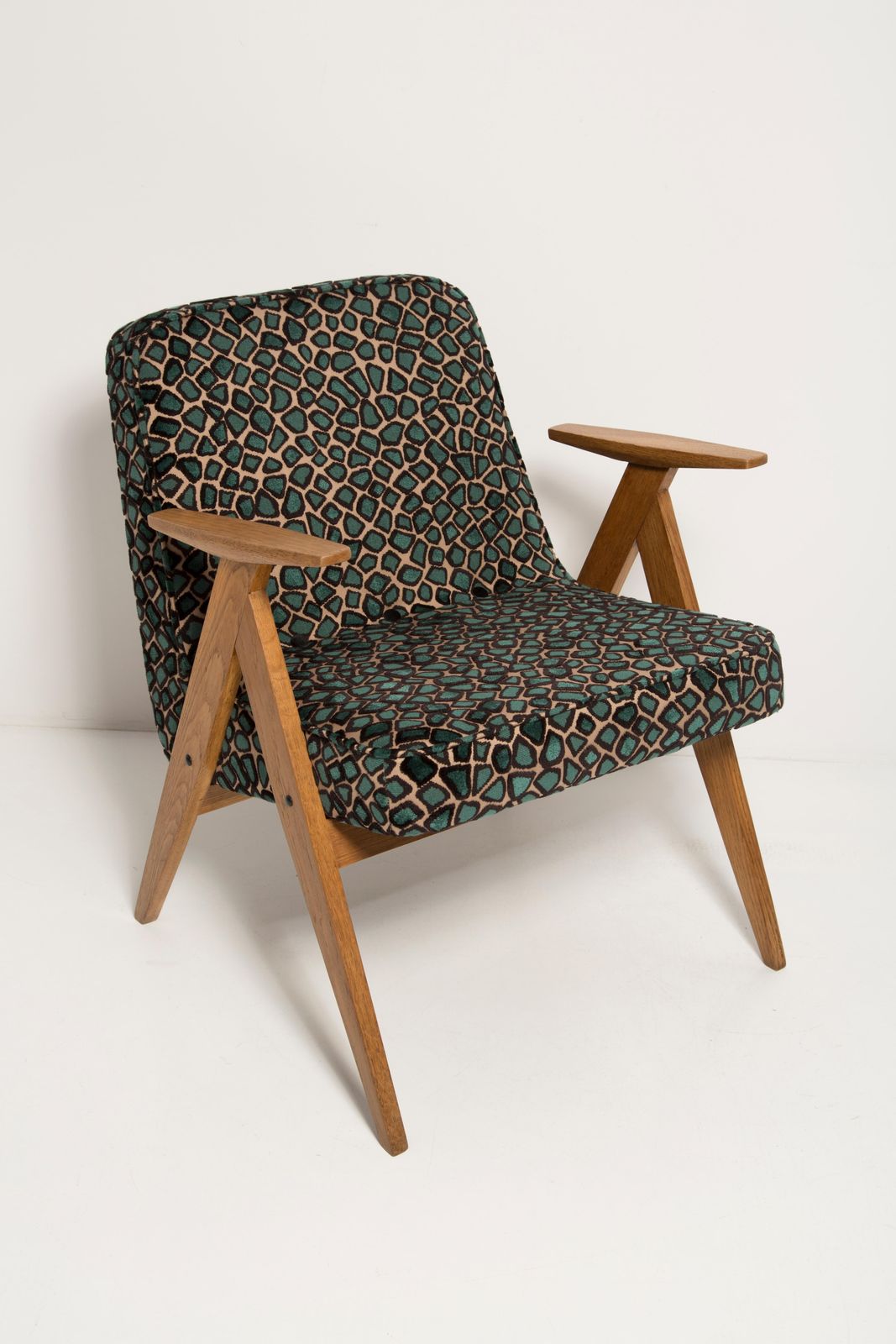 Two Mid Century 366 Armchairs In Leopard Velvet, By Chierowski, Europe, 1960s photo furniture