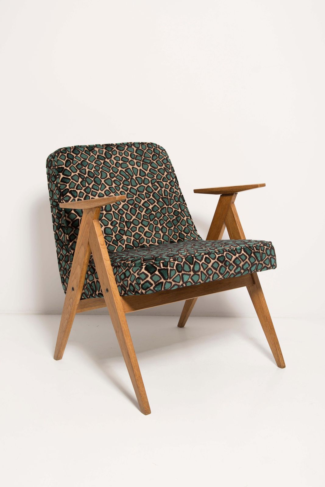 Two Mid Century 366 Armchairs In Leopard Velvet, By Chierowski, Europe, 1960s photo Furniture