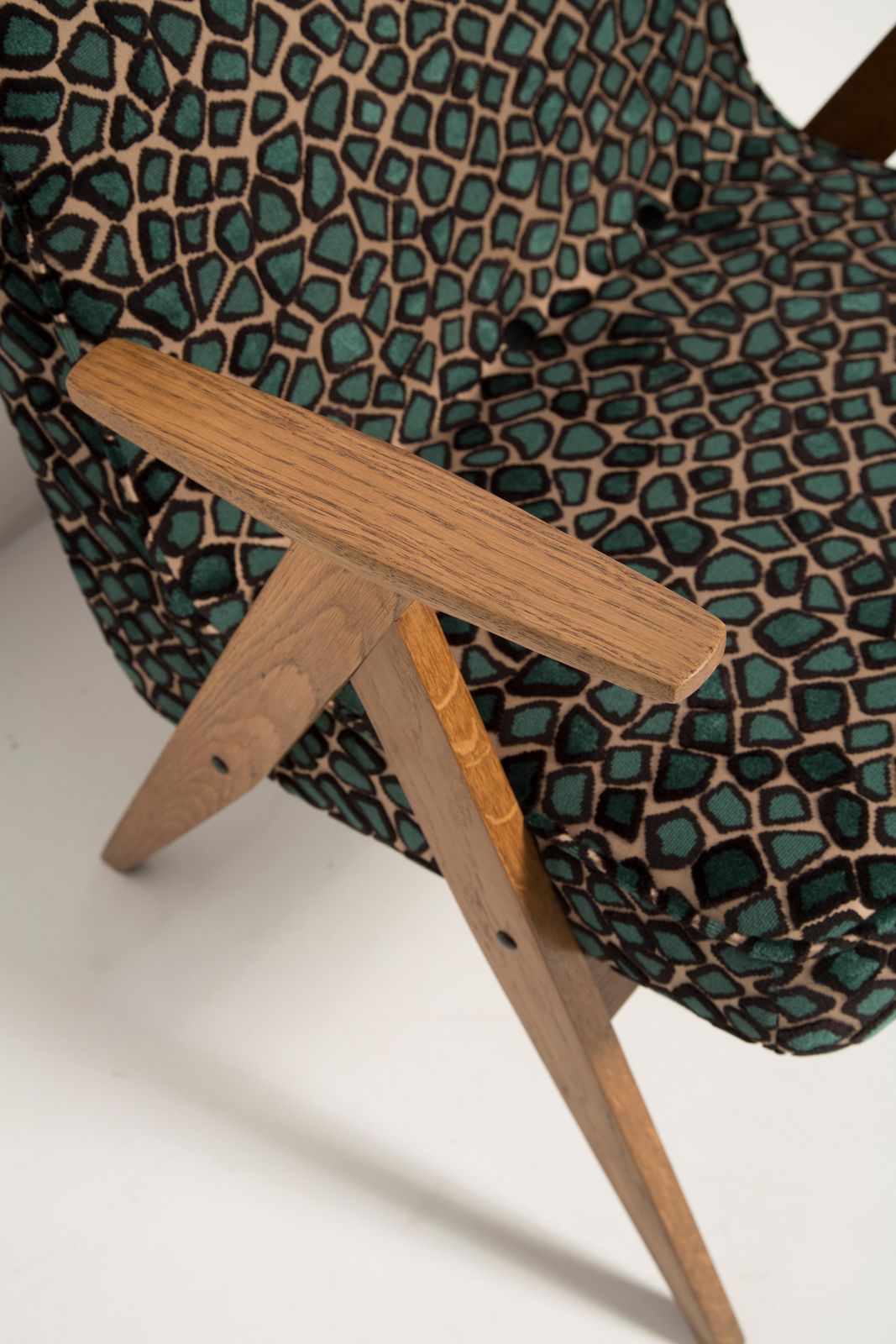 Furniture Two Mid Century 366 Armchairs In Leopard Velvet, By Chierowski, Europe, 1960s photo