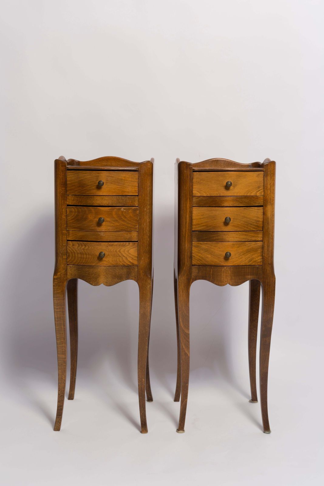Set Of Two Mid Century Night Tables, Wood, France, 1960s photo furniture