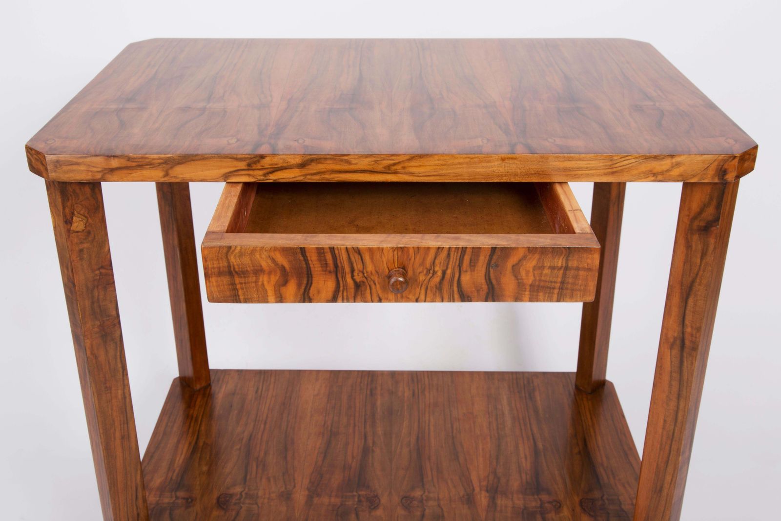 Mid Century Modern Vintage Tv Side Table, Beechwood, Poland, 1960s photo vintage