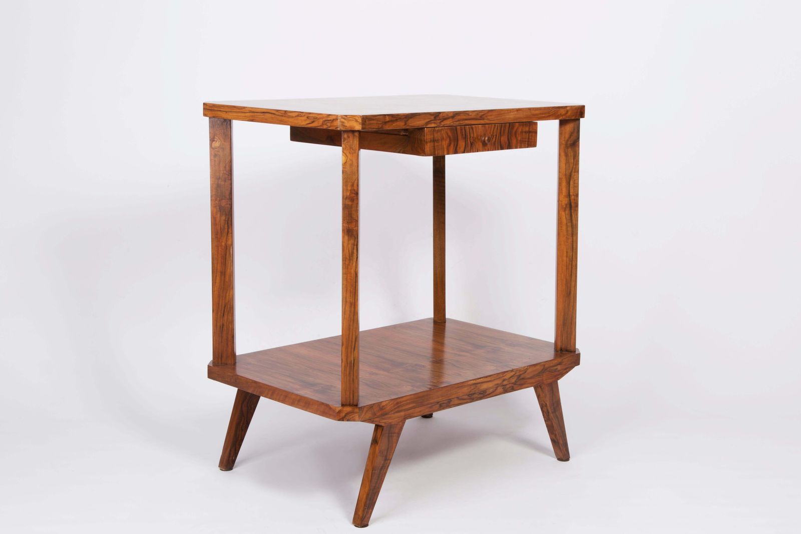 photo furniture Mid Century Modern Vintage Tv Side Table, Beechwood, Poland, 1960s