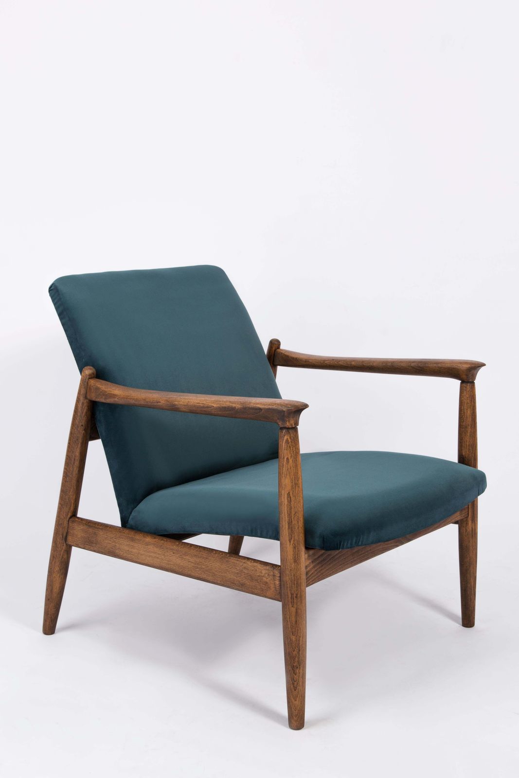 Set Of Petrol Blue Vintage Armchairs And Stools, Edmund Homa, 1960s photo 3403.0