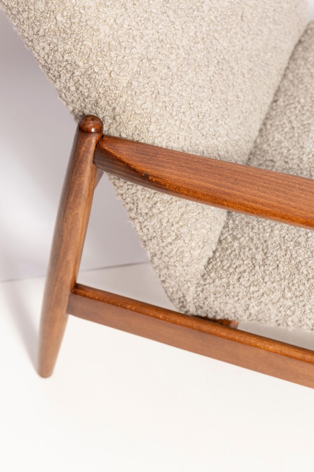 Set Of Two Midcentury Gray Alpaca Wool Armchairs, Edmund Homa, Poland, 1960s photo buy