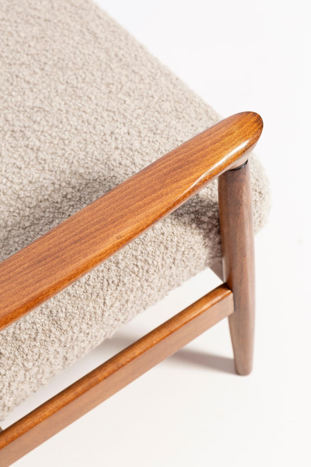 Set Of Two Midcentury Gray Alpaca Wool Armchairs, Edmund Homa, Poland, 1960s photo vintage