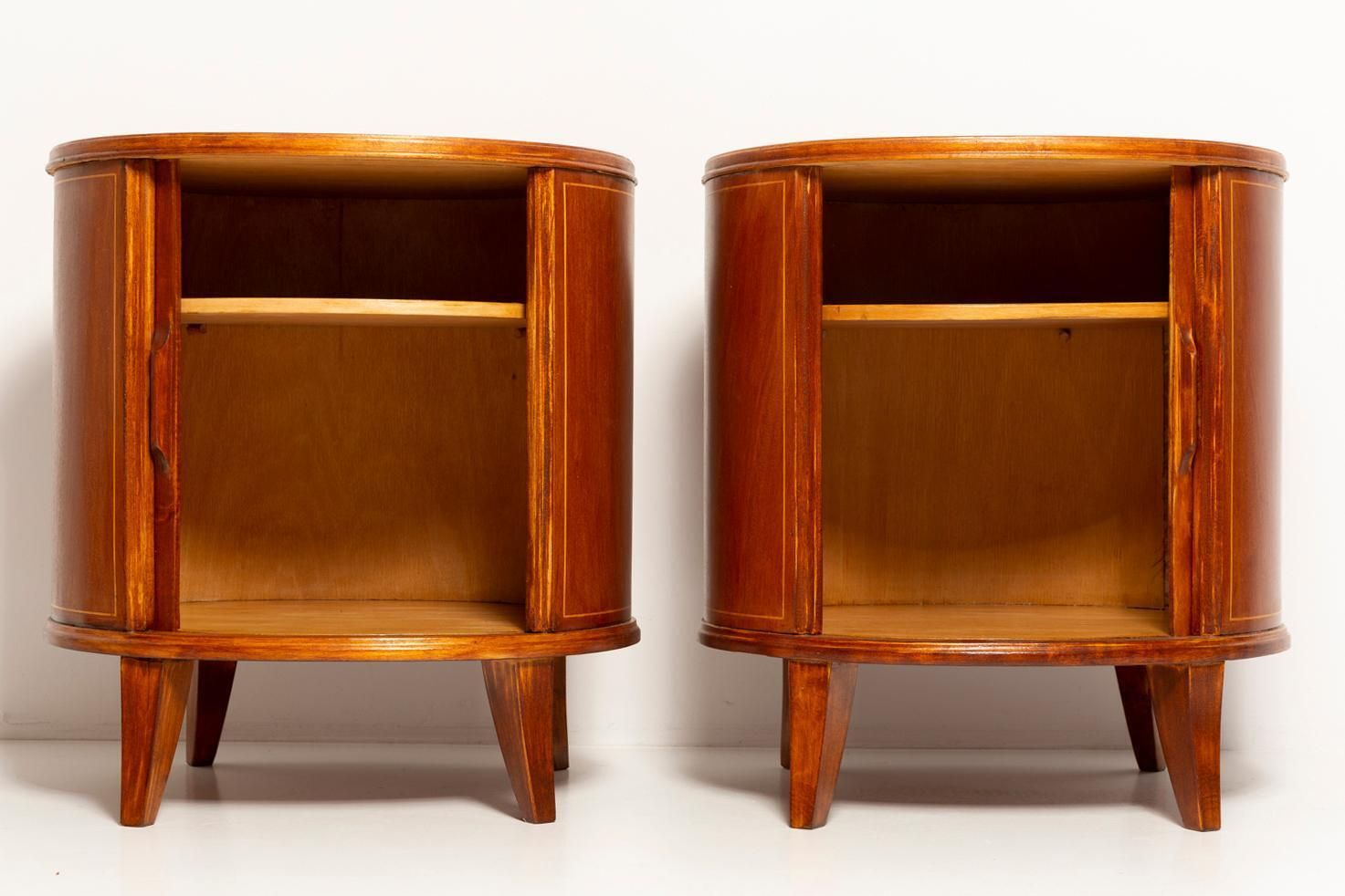 Set Of Two Mid Century Vintage Night Tables, Beech Wood, Europe, 1960s photo buy