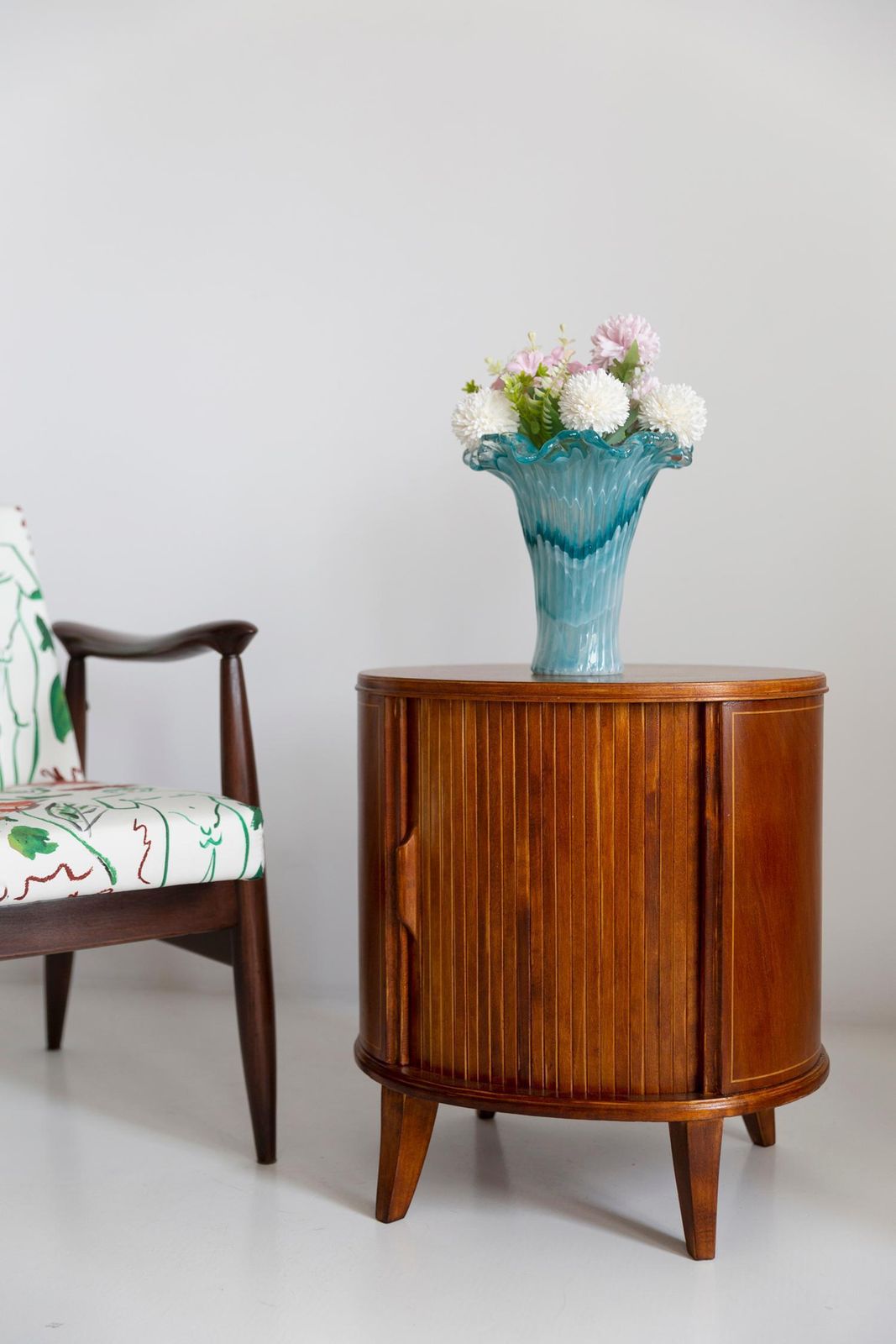 Set Of Two Mid Century Vintage Night Tables, Beech Wood, Europe, 1960s photo vintage